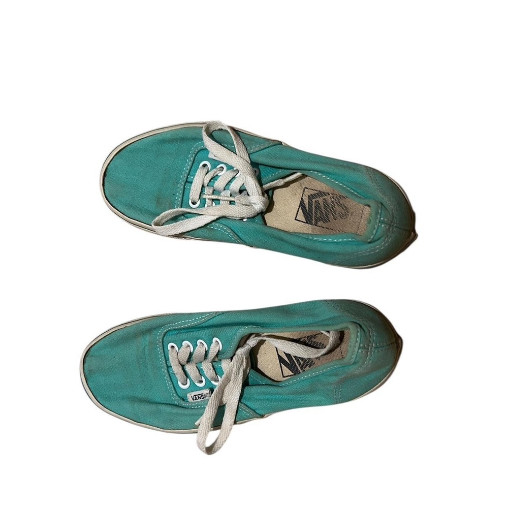 Teal Vans Worn Sneakers